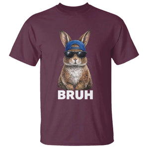 Funny Easter Bruh Bunny Sunglasses Meme T Shirt TS11 Maroon Print Your Wear