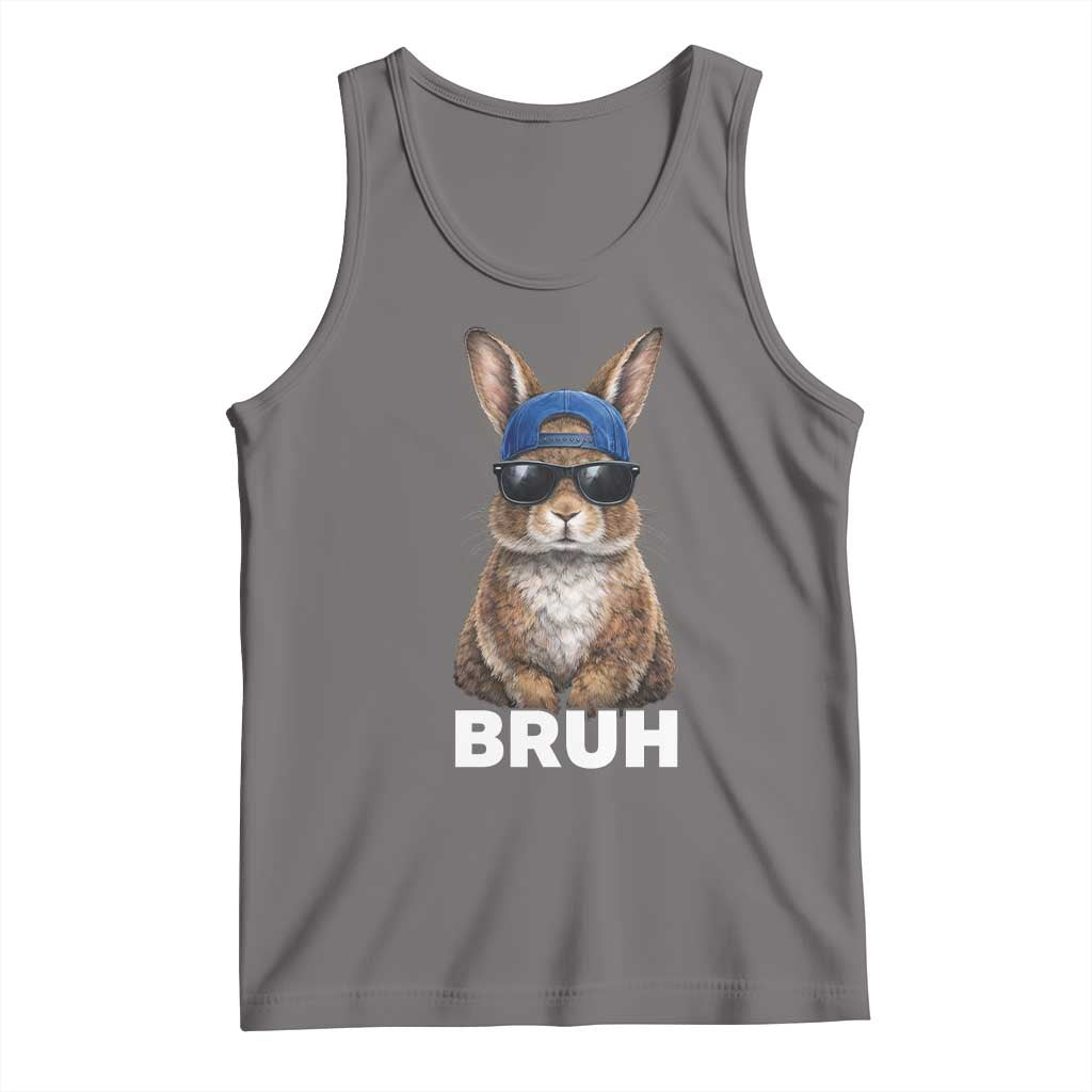 Funny Easter Bruh Bunny Sunglasses Meme Tank Top TS11 Deep Heather Print Your Wear