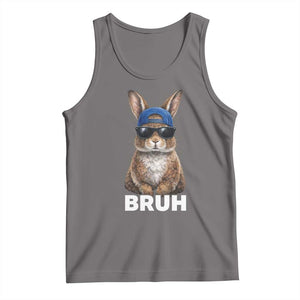 Funny Easter Bruh Bunny Sunglasses Meme Tank Top TS11 Deep Heather Print Your Wear