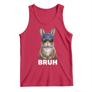 Funny Easter Bruh Bunny Sunglasses Meme Tank Top TS11 Red Print Your Wear
