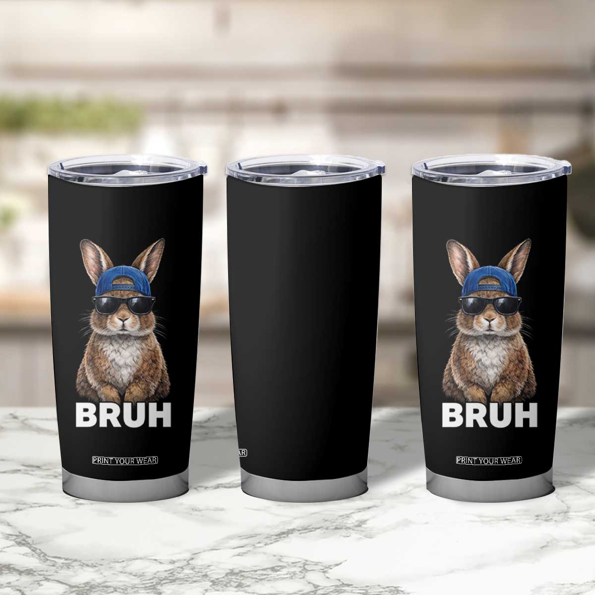 Funny Easter Bruh Bunny Sunglasses Meme Tumbler Cup TS11 Print Your Wear