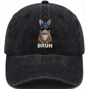 Funny Easter Bruh Bunny Sunglasses Meme Washed Cotton Baseball Cap TS11 Print Your Wear