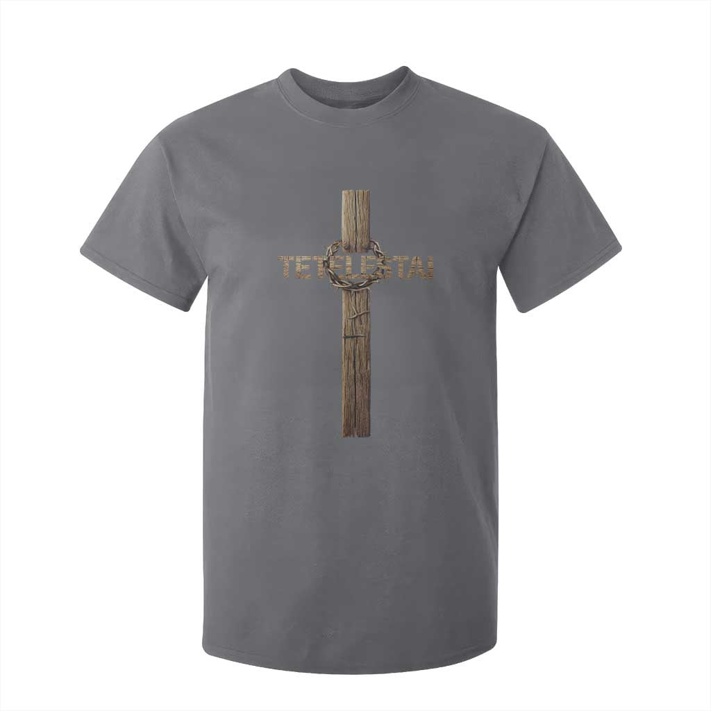Christian Easter Resurrection Day Tetelestai Religious Cross T Shirt For Kid TS11 Charcoal Print Your Wear
