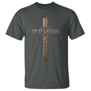 Christian Easter Resurrection Day Tetelestai Religious Cross T Shirt TS11 Dark Heather Print Your Wear