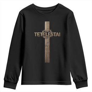 Christian Easter Resurrection Day Tetelestai Religious Cross Youth Sweatshirt TS11 Black Print Your Wear