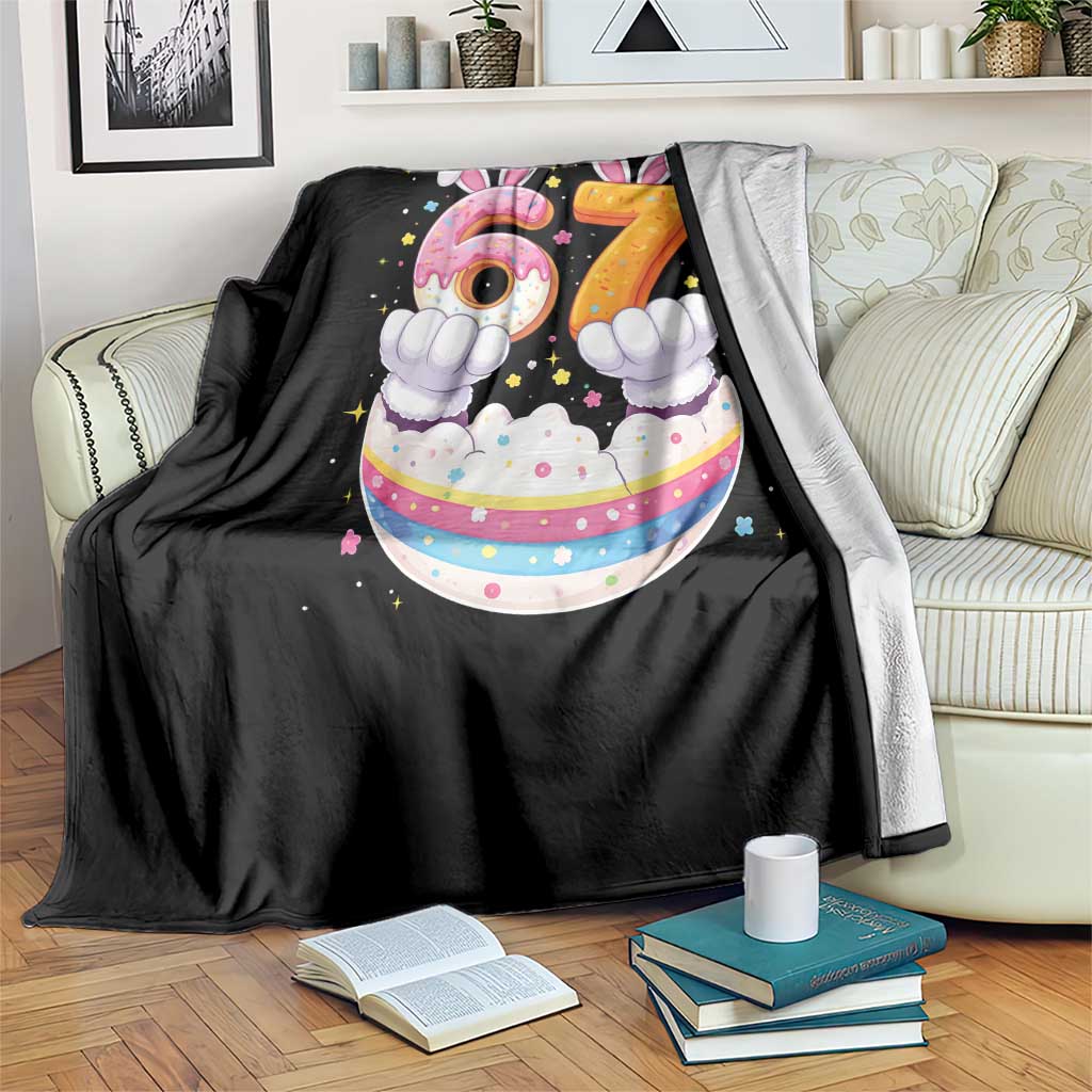 Funny Easter Day Bunny 67 Six Seven Meme Throw Blanket TS11 Print Your Wear