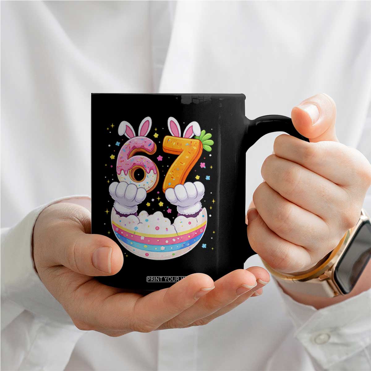 Funny Easter Day Bunny 67 Six Seven Meme Coffee Mug TS11 Print Your Wear