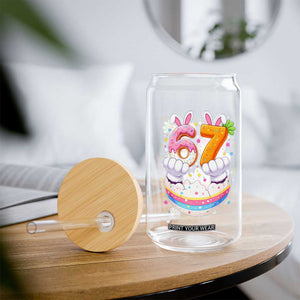 Funny Easter Day Bunny 67 Six Seven Meme Glass Can TS11 Print Your Wear