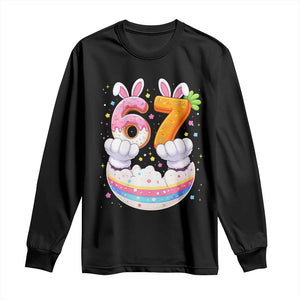 Funny Easter Day Bunny 67 Six Seven Meme Long Sleeve Shirt TS11 Black Print Your Wear