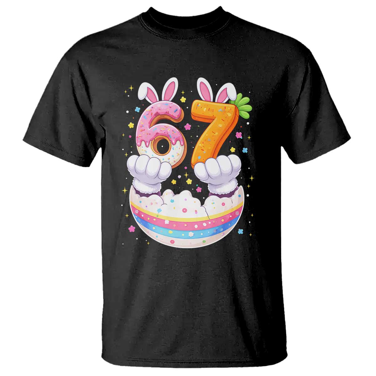 Funny Easter Day Bunny 67 Six Seven Meme T Shirt TS11 Black Print Your Wear