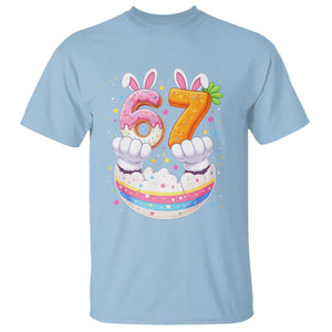 Funny Easter Day Bunny 67 Six Seven Meme T Shirt TS11 Light Blue Print Your Wear