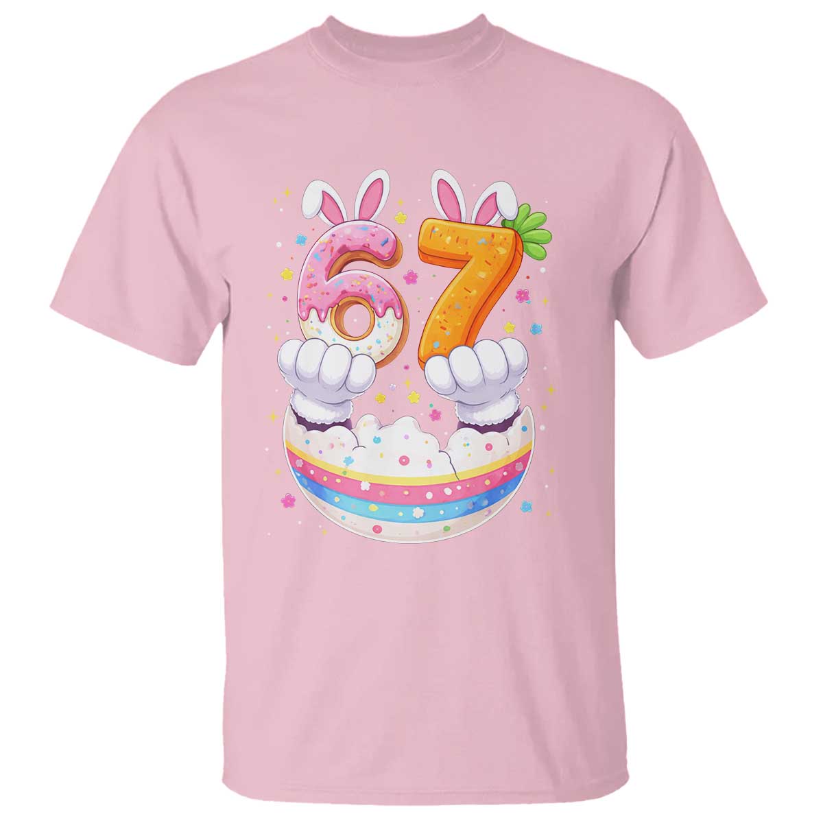 Funny Easter Day Bunny 67 Six Seven Meme T Shirt TS11 Light Pink Print Your Wear