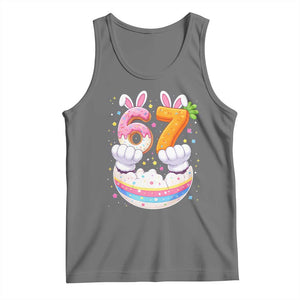 Funny Easter Day Bunny 67 Six Seven Meme Tank Top TS11 Black Heather Print Your Wear