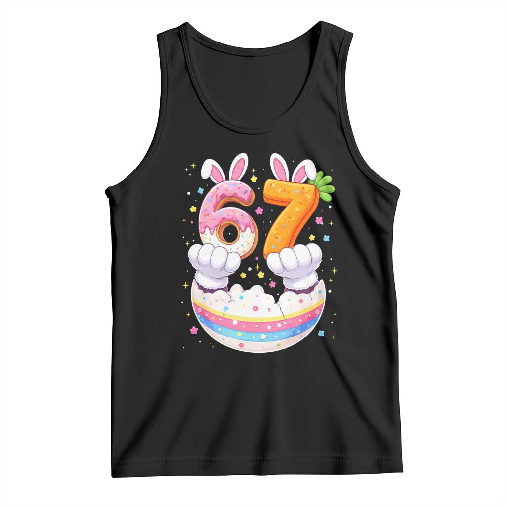 Funny Easter Day Bunny 67 Six Seven Meme Tank Top TS11 Black Print Your Wear