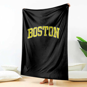 Retro Yellow Boston Massachusetts MA Vintage Throwback Running Throw Blanket TS11 Print Your Wear