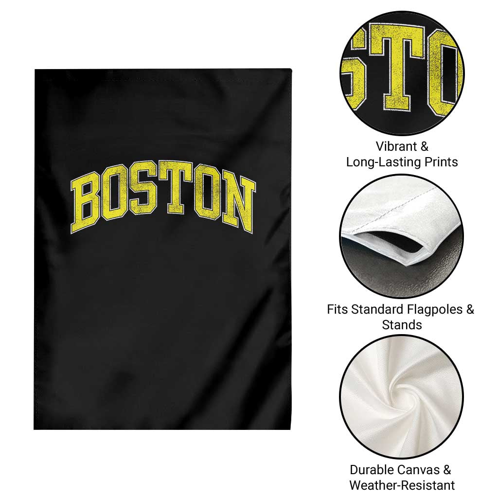 Retro Yellow Boston Massachusetts MA Vintage Throwback Running Garden Flag TS11 Print Your Wear
