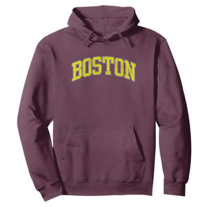 Retro Yellow Boston Massachusetts MA Vintage Throwback Running Hoodie TS11 Maroon Print Your Wear