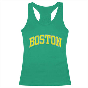 Retro Yellow Boston Massachusetts MA Vintage Throwback Running Racerback Tank Top TS11 Irish Green Print Your Wear