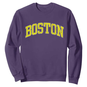 Retro Yellow Boston Massachusetts MA Vintage Throwback Running Sweatshirt TS11 Purple Print Your Wear