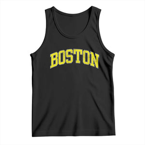 Retro Yellow Boston Massachusetts MA Vintage Throwback Running Tank Top TS11 Black Print Your Wear
