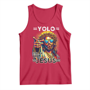 Funny Yolo Lol Jk BRB Christian Easter Tank Top Resurrection Jesus TS11 Red Print Your Wear