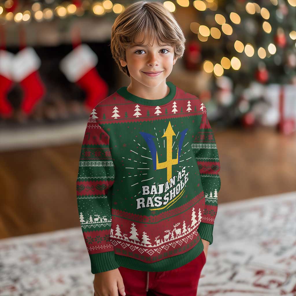 Funny Bajan As Rasshole Knit Sweatshirt Barbados Tridents TS11 Christmas Print Your Wear