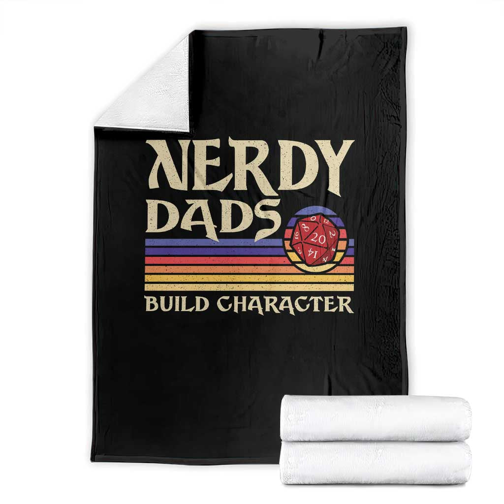 Nerdy Dad Throw Blanket Funny Fathers Day RPG Gaming D20 Tabletop TS11 Black Print Your Wear