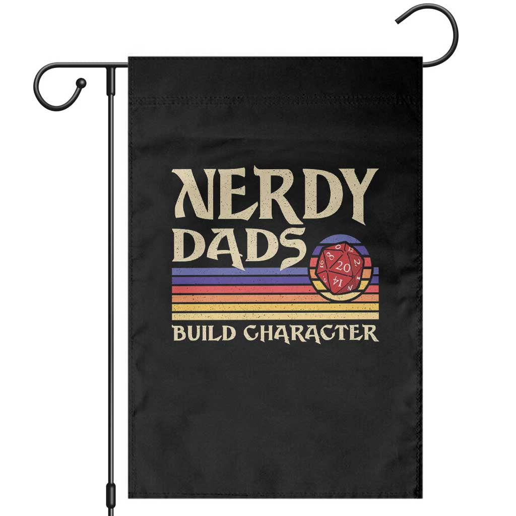 Nerdy Dad Garden Flag Funny Fathers Day RPG Gaming D20 Tabletop TS11 Black Print Your Wear