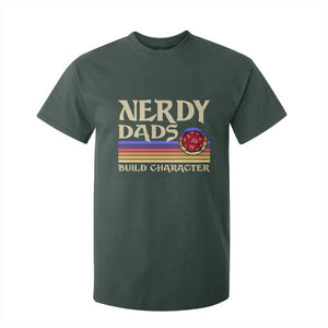 Nerdy Dad T Shirt For Kid Funny Fathers Day RPG Gaming D20 Tabletop TS11 Dark Forest Green Print Your Wear