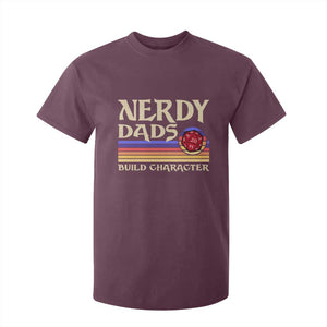 Nerdy Dad T Shirt For Kid Funny Fathers Day RPG Gaming D20 Tabletop TS11 Maroon Print Your Wear