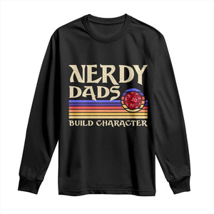 Nerdy Dad Long Sleeve Shirt Funny Fathers Day RPG Gaming D20 Tabletop TS11 Black Print Your Wear