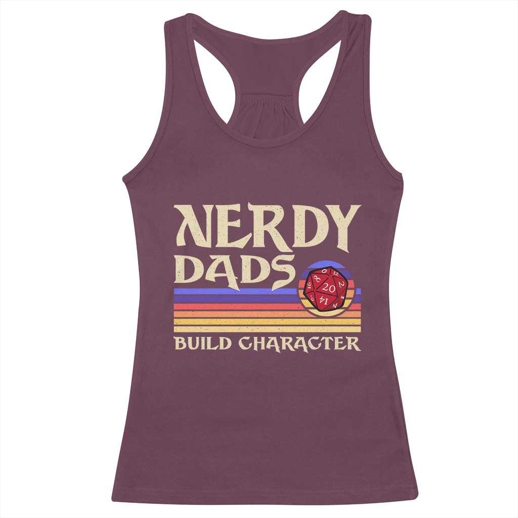 Nerdy Dad Racerback Tank Top Funny Fathers Day RPG Gaming D20 Tabletop TS11 Maroon Print Your Wear