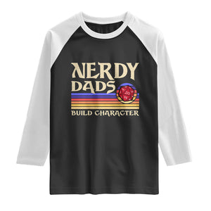 Nerdy Dad Raglan Shirt Funny Fathers Day RPG Gaming D20 Tabletop TS11 Black White Print Your Wear