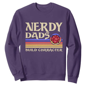 Nerdy Dad Sweatshirt Funny Fathers Day RPG Gaming D20 Tabletop TS11 Purple Print Your Wear