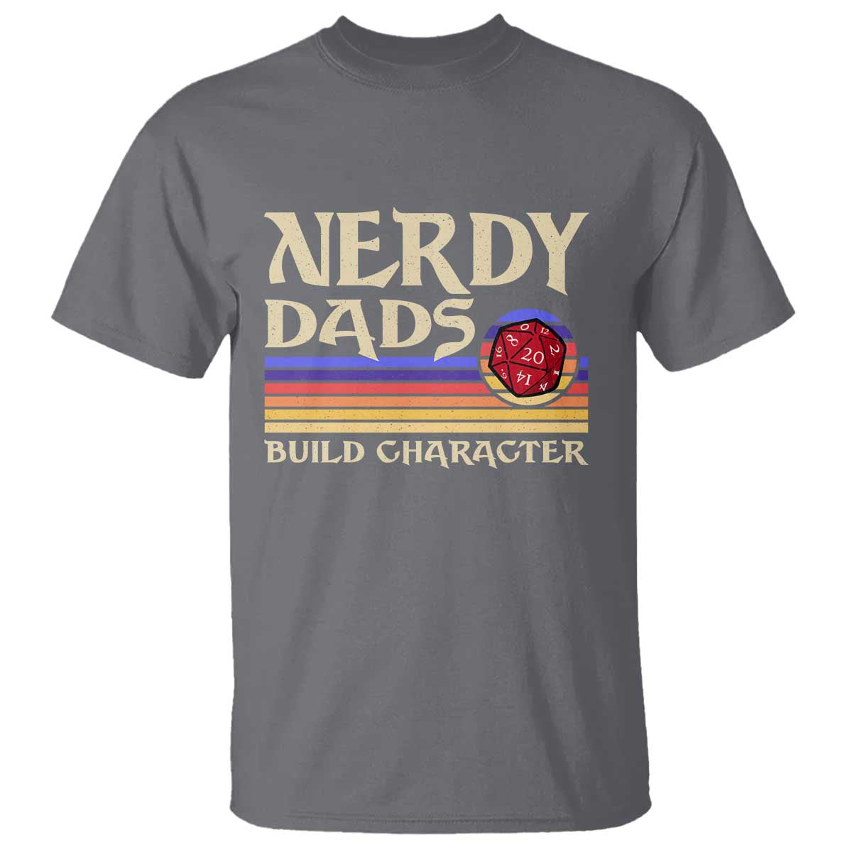Nerdy Dad T Shirt Funny Fathers Day RPG Gaming D20 Tabletop TS11 Charcoal Print Your Wear
