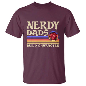 Nerdy Dad T Shirt Funny Fathers Day RPG Gaming D20 Tabletop TS11 Maroon Print Your Wear