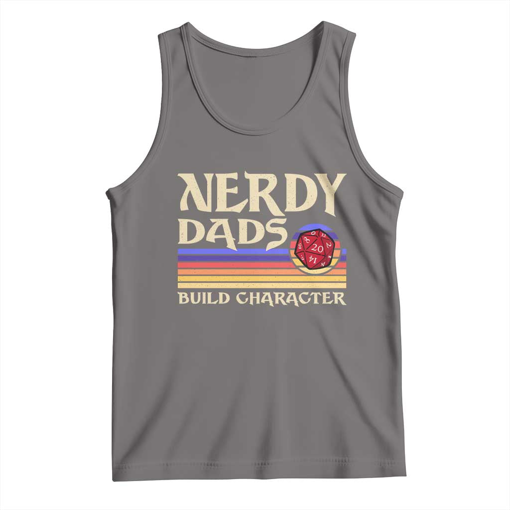 Nerdy Dad Tank Top Funny Fathers Day RPG Gaming D20 Tabletop TS11 Deep Heather Print Your Wear