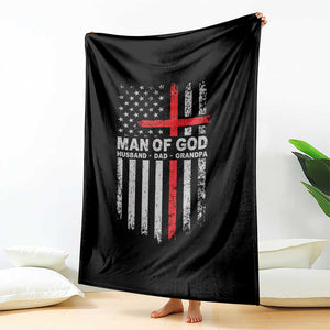 Man of God Husband Dad Protector Throw Blanket Christian Dad Fathers Day TS11 Print Your Wear