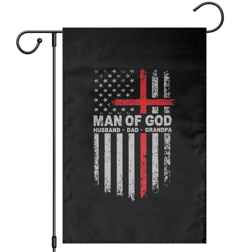 Man of God Husband Dad Protector Garden Flag Christian Dad Fathers Day TS11 Black Print Your Wear