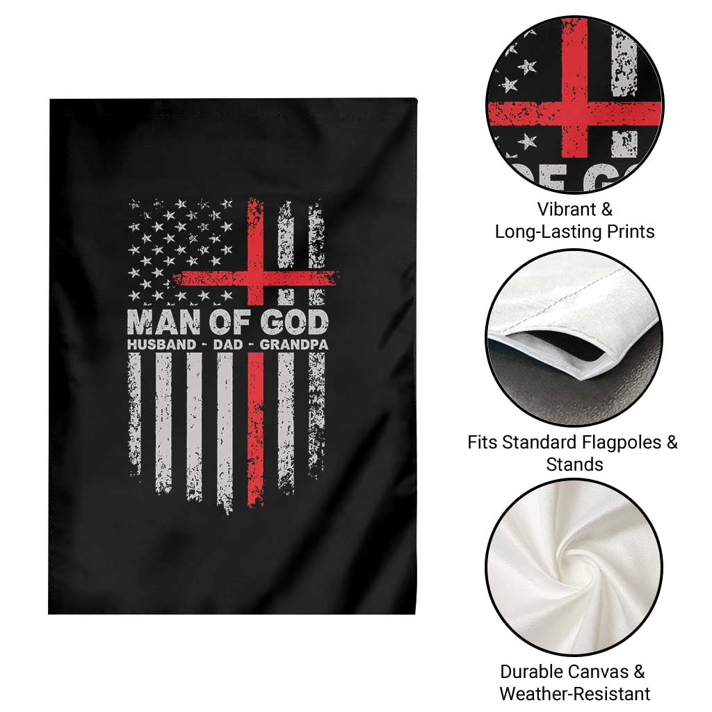 Man of God Husband Dad Protector Garden Flag Christian Dad Fathers Day TS11 Print Your Wear