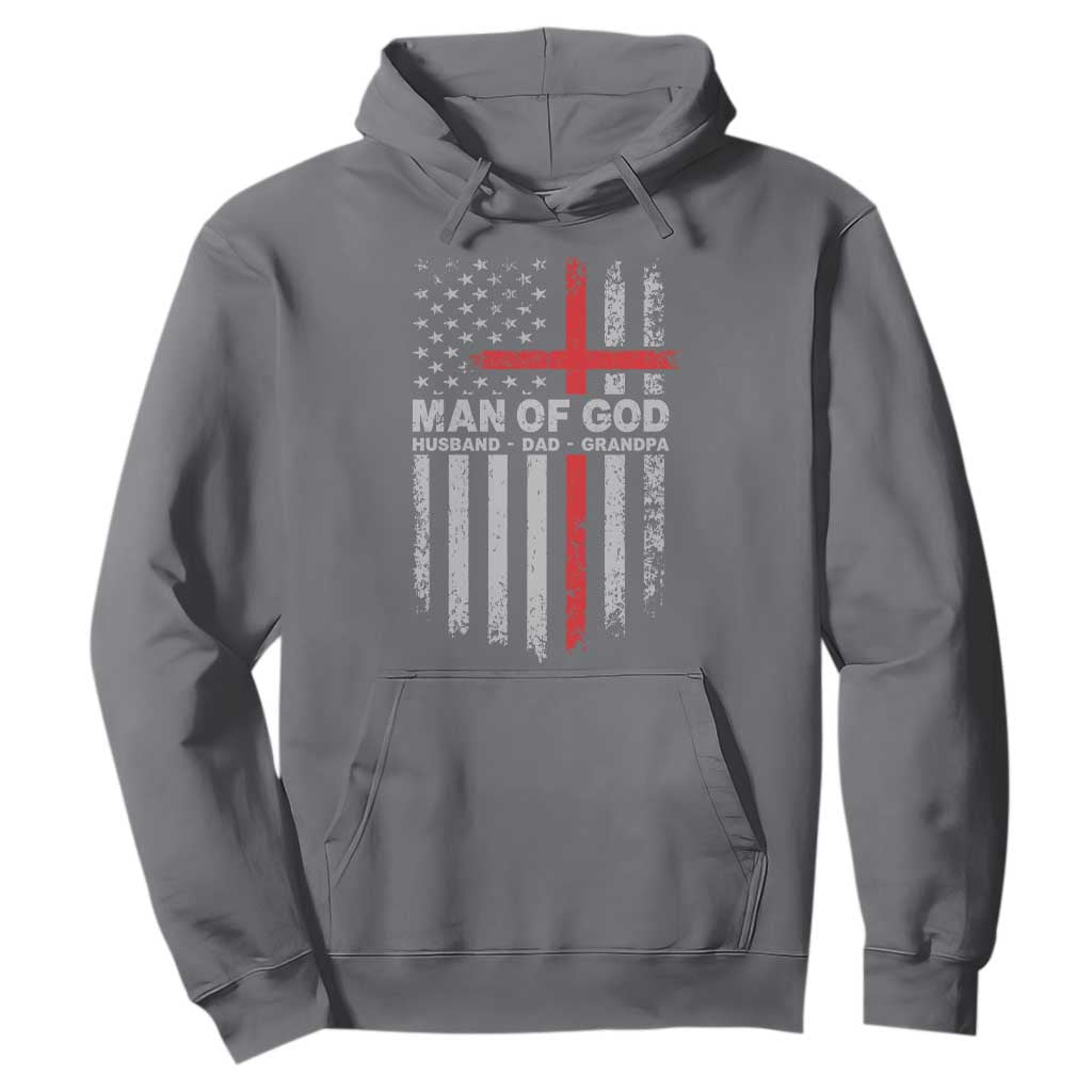 Man of God Husband Dad Protector Hoodie Christian Dad Fathers Day TS11 Charcoal Print Your Wear