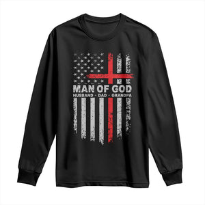 Man of God Husband Dad Protector Long Sleeve Shirt Christian Dad Fathers Day TS11 Black Print Your Wear