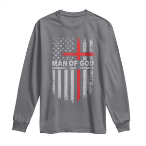 Man of God Husband Dad Protector Long Sleeve Shirt Christian Dad Fathers Day TS11 Charcoal Print Your Wear