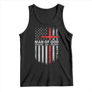 Man of God Husband Dad Protector Tank Top Christian Dad Fathers Day TS11 Black Print Your Wear