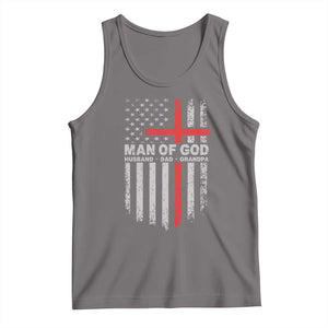 Man of God Husband Dad Protector Tank Top Christian Dad Fathers Day TS11 Deep Heather Print Your Wear