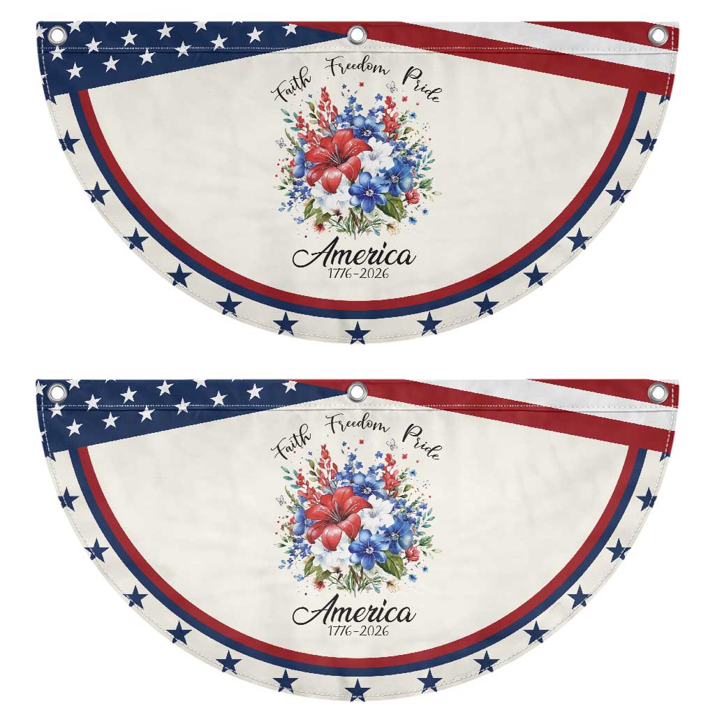 Floral 250th Anniversary Patriotic Fan Flag Faith Freedom Pride 4th of July 1776 2026 TS11 2pcs pack Classic Beige Print Your Wear