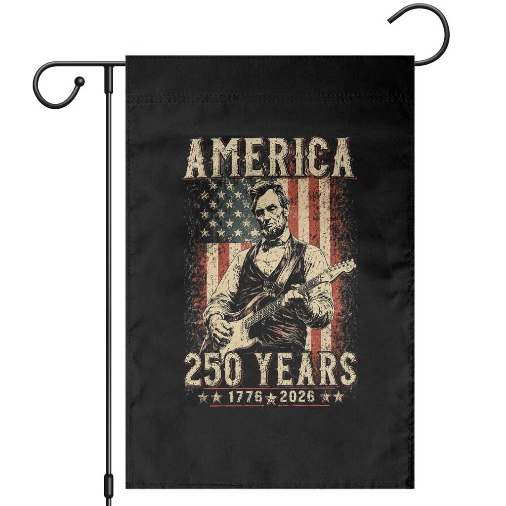 Abraham Lincoln Playing Guitar 4th July US 250th Anniversary Garden Flag TS11 Black Print Your Wear