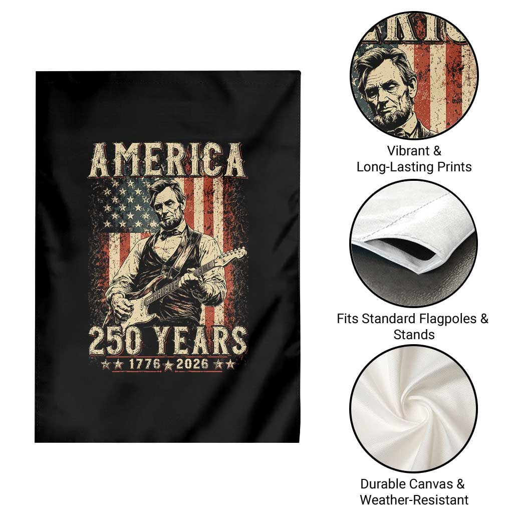 Abraham Lincoln Playing Guitar 4th July US 250th Anniversary Garden Flag TS11 Print Your Wear