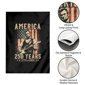 Abraham Lincoln Playing Guitar 4th July US 250th Anniversary Garden Flag TS11 Print Your Wear