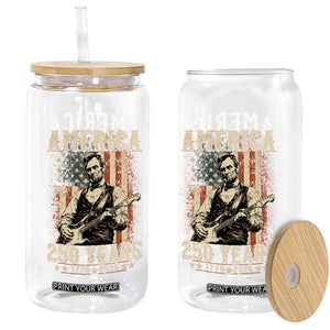 Abraham Lincoln Playing Guitar 4th July US 250th Anniversary Glass Can TS11 Print Your Wear